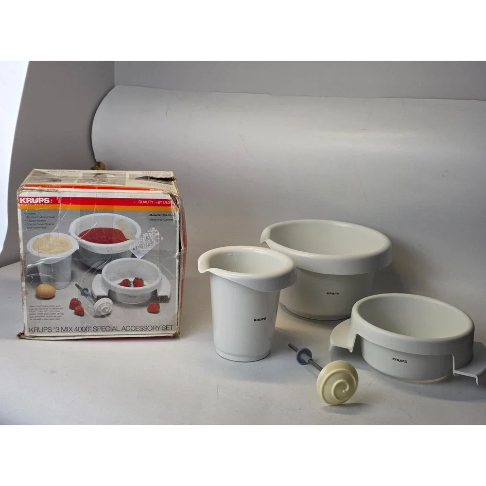 Krups 3 Mix 4000 Special Accessory Set Bowl Beaker‎ Strainer Puree Rod